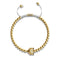 Renard de cristal | Or 18 carats | Blanc | Bracelet Charmballa en macramé